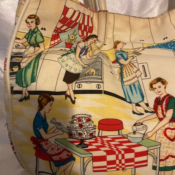 Vintage retro housewife tote bag - Picture 3 of 16